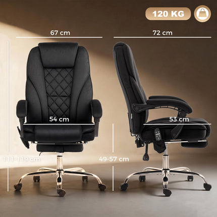 Ergonomic Office Chair with Massage, Footrest, Black