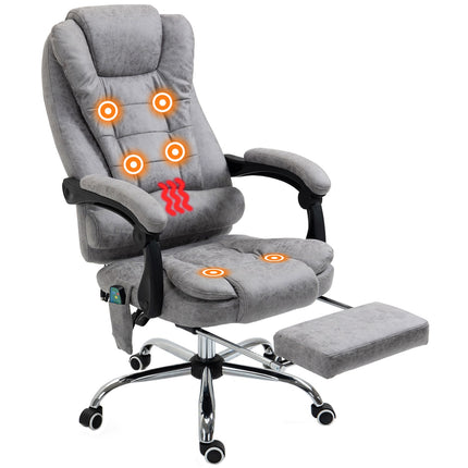 Ergonomic Office Chair with Massage, Recline & Heat, Gray