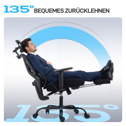 Ergonomic Office Chair with Mesh, Lumbar Support, Adjustable Headrest