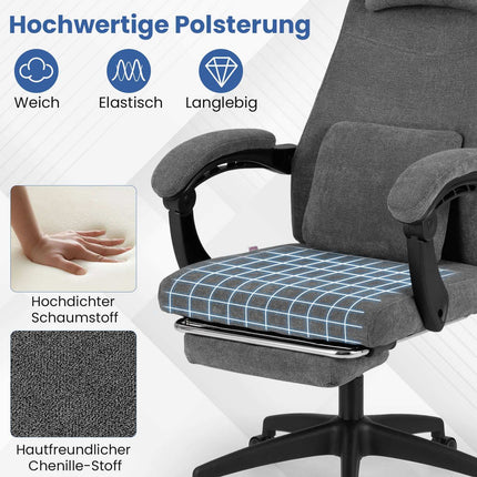 Ergonomic Office Chair with Reclining Backrest & Footrest