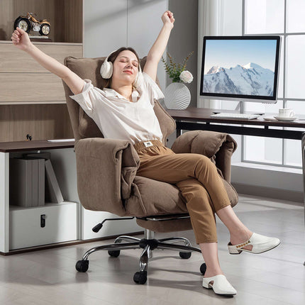 Ergonomic Office Chair with Reclining Backrest and Footrest