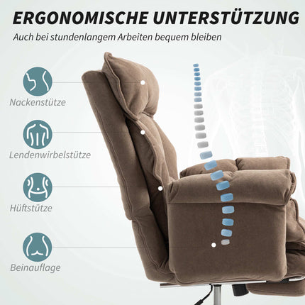 Ergonomic Office Chair with Reclining Backrest and Footrest