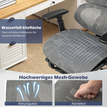 Ergonomic Office Chair with Retractable Footrest & Adjustable Headrest Computer Chair