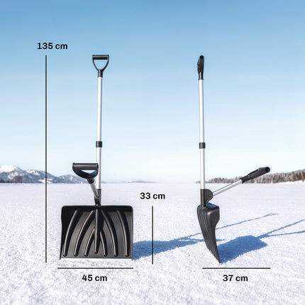 Ergonomic Snow Shovel with 45 cm Wide Plastic Blade
