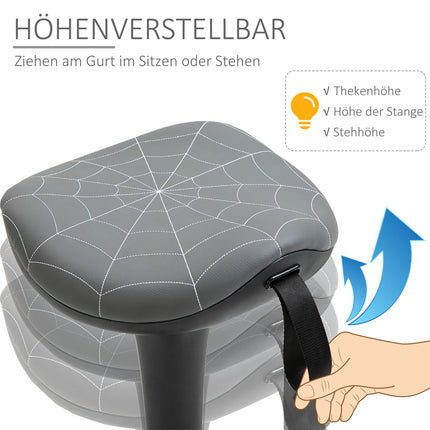 Ergonomic Swivel Stool, Adjustable Height 65.5-83.5 cm, Grey