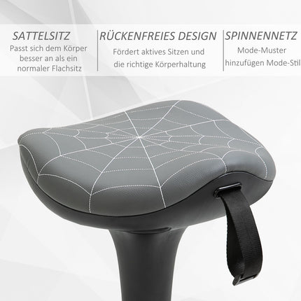 Ergonomic Swivel Stool, Adjustable Height 65.5-83.5 cm, Grey