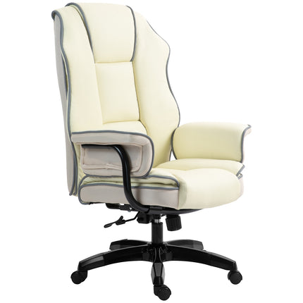 Ergonomic office chair, adjustable tilt, cream