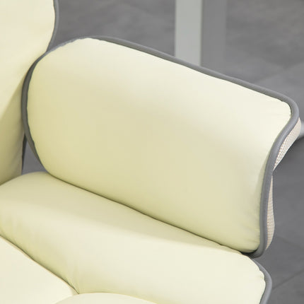 Ergonomic office chair, adjustable tilt, cream