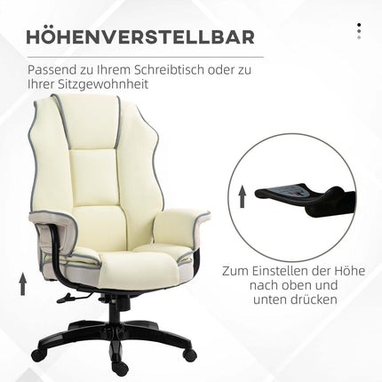 Ergonomic office chair, adjustable tilt, cream