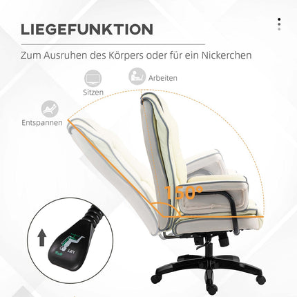 Ergonomic office chair, adjustable tilt, cream