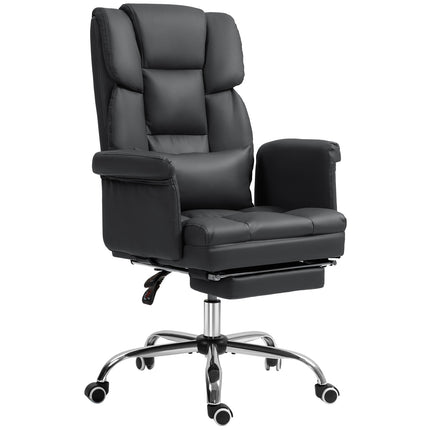 Ergonomic office chair, height adjustable 48-56 cm, reclining backrest, footrest, black