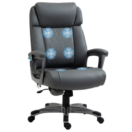 Ergonomic office chair in gray artificial leather with massage