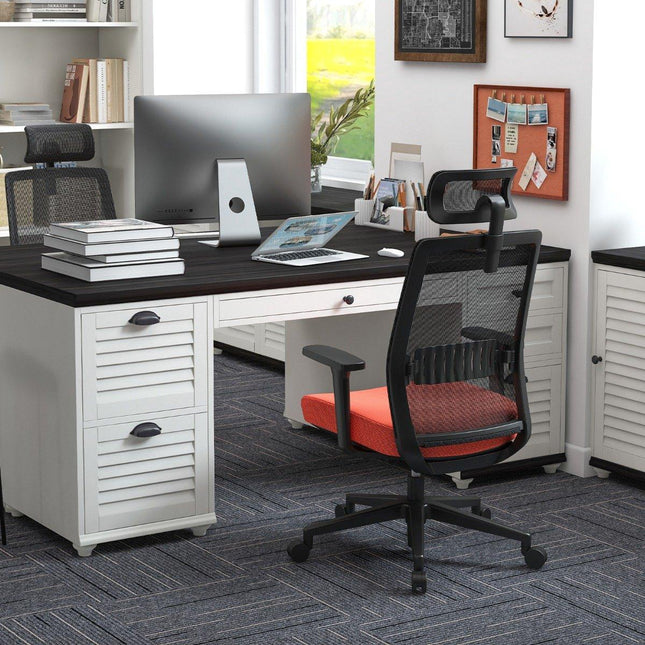 Ergonomic office chair with backrest & lumbar support & comfortable 3D headrest up to 180 kg
