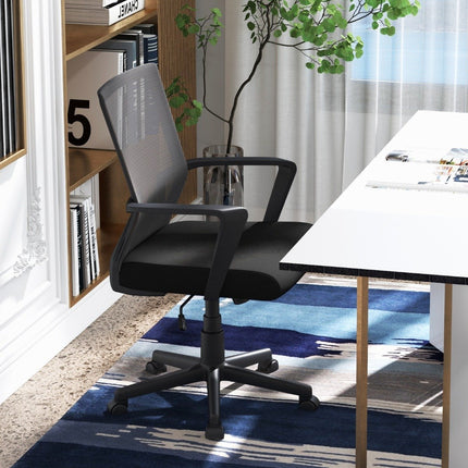 Ergonomic office chair with lumbar support and rocker function desk chair black