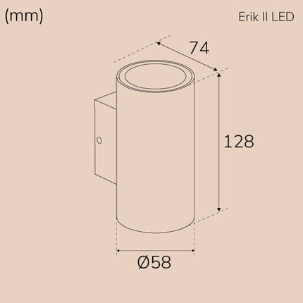 Erik II Wall luminaire LED IP65 3000K 6W 494lm Anthracite