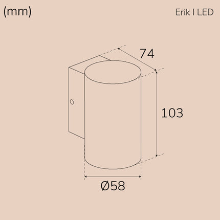 Erik I Wall light LED IP65 3000K 2W 293lm Anthracite