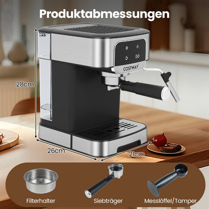 Espresso Machine 20 Bar, 1200W, Milk Frother, 1.8L Tank