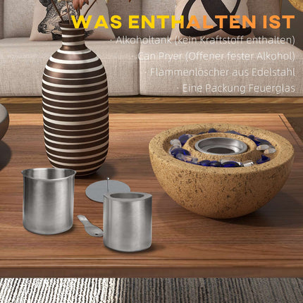 Ethanol spit bowl, 0.4L, stone look, heats up to 10m²
