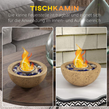 Ethanol spit bowl, 0.4L, stone look, heats up to 10m²