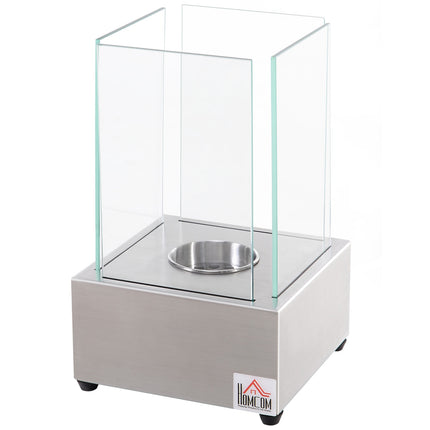 Ethanol fireplace in stainless steel, 0.4L, smoke-free