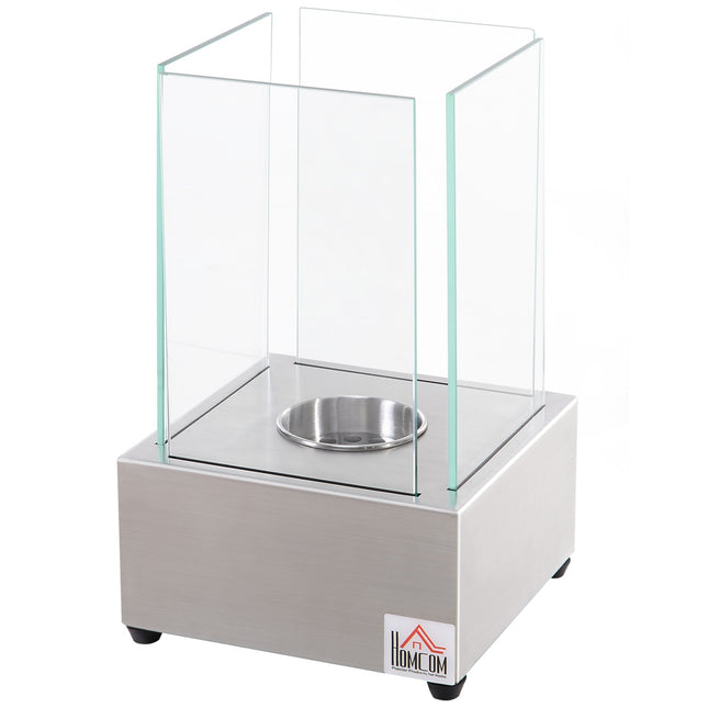 Ethanol fireplace in stainless steel, 0.4L, smoke-free