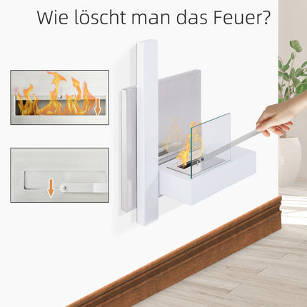 Bio-ethanol fireplace burner, 1.5L, stainless steel, wall mountable