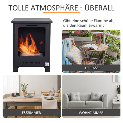 Fireplace with bioethanol - 0.9 l, 3 hours of burning, smoke-free