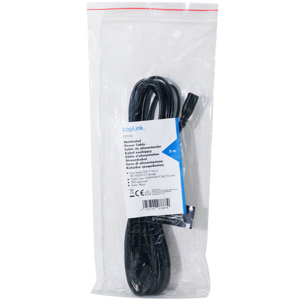 Euro Power Cable to C7, 5m, Black