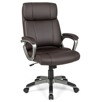 Executive chair swivel desk chair made of faux leather with rocker function and adjustable height 64 x 69 x 106-116 cm brown