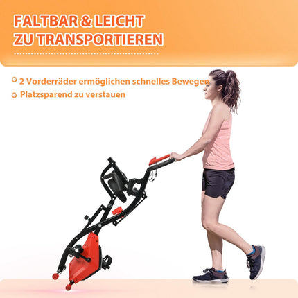 Folding exercise bike with LCD screen and 8-level resistance