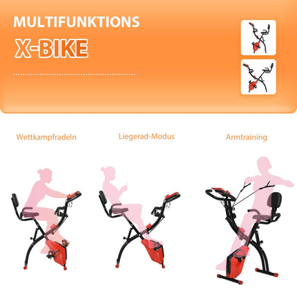 Folding exercise bike with LCD screen and 8-level resistance