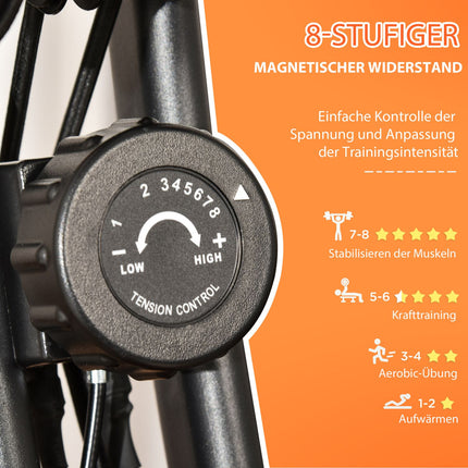 Folding exercise bike with LCD screen and 8-level resistance