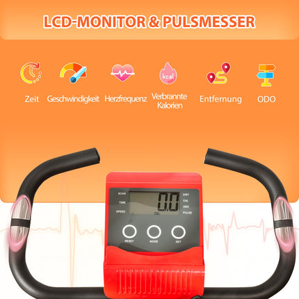 Folding exercise bike with LCD screen and 8-level resistance