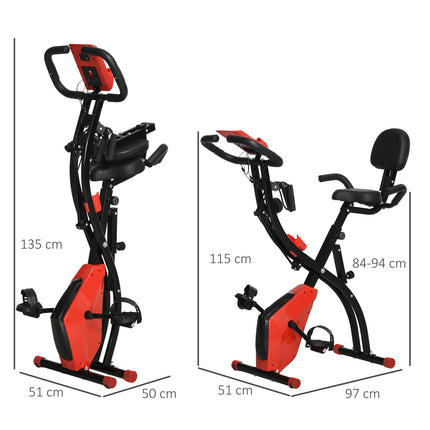 Folding exercise bike with LCD screen and 8-level resistance