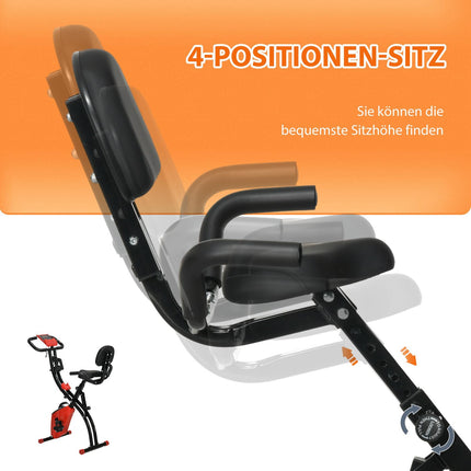Folding exercise bike with LCD screen and 8-level resistance