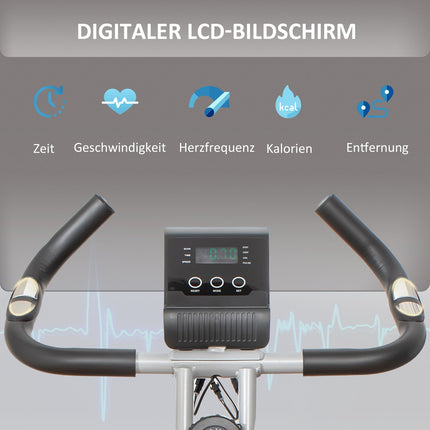 Folding exercise bike, 8-level magnetic resistance