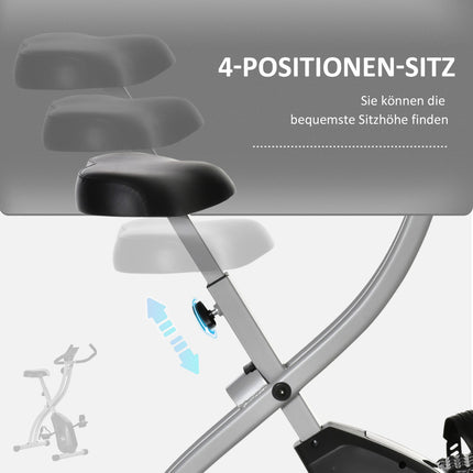 Folding exercise bike, 8-level magnetic resistance
