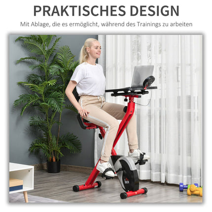 Exercise bike, 1.5 kg flywheel, 8-level resistance, red/black