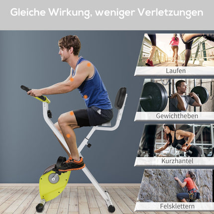 Adjustable exercise bike with magnetic resistance, yellow/white