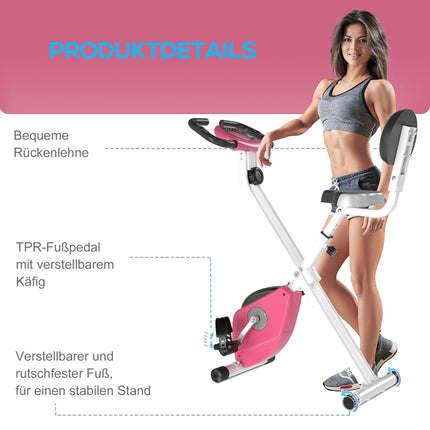 Exercise bike - 8-level magnetic resistance, adjustable height