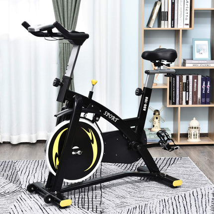 Exercise bike, 10 kg flywheel, adjustable height, black