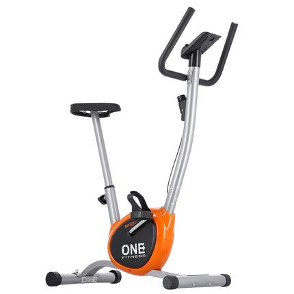 Exercise Bike, Silver-Orange, Adjustable Resistance