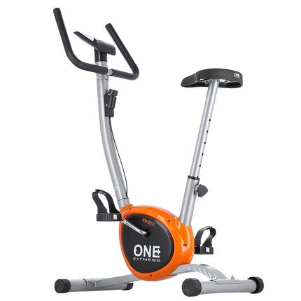 Exercise Bike, Silver-Orange, Adjustable Resistance
