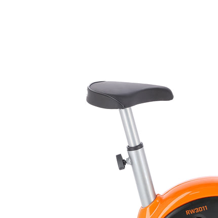Exercise Bike, Silver-Orange, Adjustable Resistance