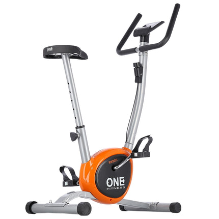 Exercise Bike, Silver-Orange, Adjustable Resistance