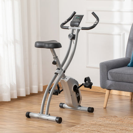 Folding exercise bike with 8-level magnetic resistance