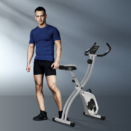 Folding exercise bike with 8-level magnetic resistance