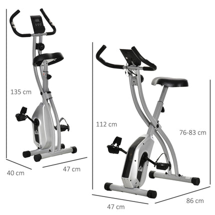 Folding exercise bike with 8-level magnetic resistance
