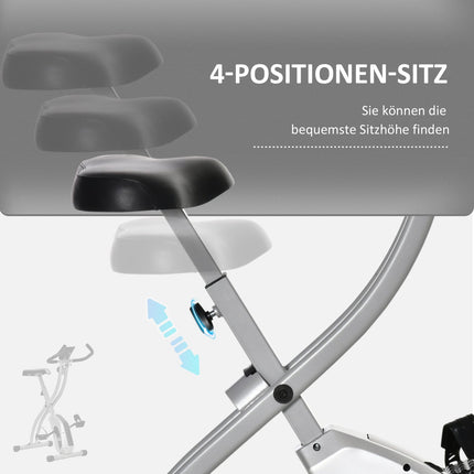 Folding exercise bike with 8-level magnetic resistance
