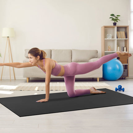Exercise Mat 8x6 ft, Non-Slip PVC, 7mm Thick